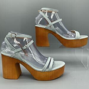 New Journee Collection Women’s Emerynn Platform Sandals Blue Size 9